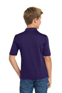 Port Authority Youth Silk Touch Performance Polo - Bright Purple Back