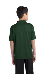 Port Authority Youth Silk Touch Performance Polo - Dark Green Back