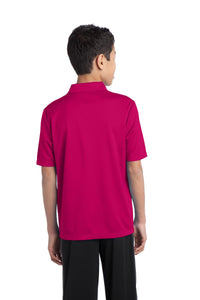 Port Authority Youth Silk Touch Performance Polo - Pink Raspberry Back