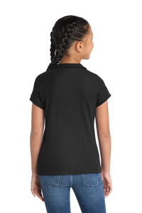 Port Authority Girls Silk Touch Peter Pan Collar Polo - Black Back