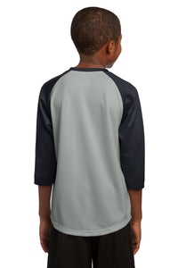 DISCONTINUED Sport-Tek Youth PosiCharge Baseball Jersey - Silver/Black Back