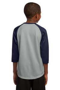 DISCONTINUED Sport-Tek Youth PosiCharge Baseball Jersey - Silver/True Navy Back