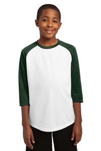 DISCONTINUED Sport-Tek Youth PosiCharge Baseball Jersey - White/Forest Green