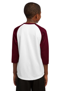 DISCONTINUED Sport-Tek Youth PosiCharge Baseball Jersey - White/Maroon Back