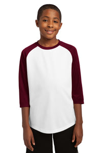 DISCONTINUED Sport-Tek Youth PosiCharge Baseball Jersey - White/Maroon