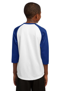 DISCONTINUED Sport-Tek Youth PosiCharge Baseball Jersey - White/True Royal Back