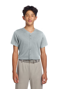 Sport-Tek Youth PosiCharge Tough Mesh Full-Button Jersey YST220 - Silver