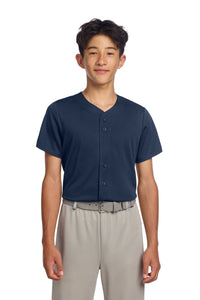 Sport-Tek Youth PosiCharge Tough Mesh Full-Button Jersey YST220 - True Navy