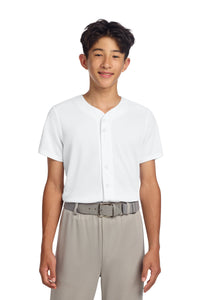 Sport-Tek Youth PosiCharge Tough Mesh Full-Button Jersey YST220 - White