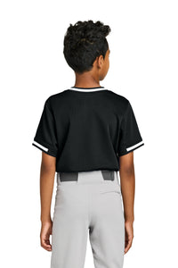 Sport-Tek Youth Tough Mesh V-Neck Baseball Jersey YST221 - Black Back