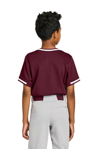 Sport-Tek Youth Tough Mesh V-Neck Baseball Jersey YST221 - Maroon Back