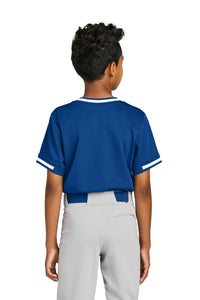 Sport-Tek Youth Tough Mesh V-Neck Baseball Jersey YST221 - True Royal Back