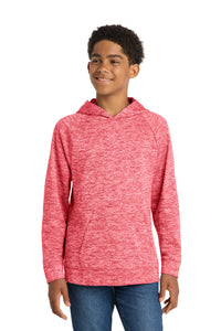 Sport-Tek Youth PosiCharge Electric Heather Fleece Hooded Pullover - Deep Red Electric