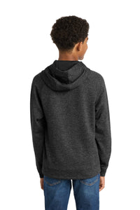 Sport-Tek Youth PosiCharge Electric Heather Fleece Hooded Pullover - Grey-Black Electric Back