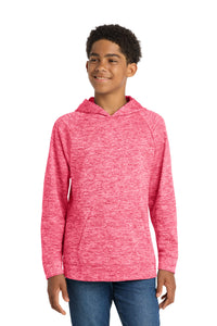 Sport-Tek Youth PosiCharge Electric Heather Fleece Hooded Pullover - Power Pink Electric