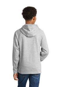 Sport-Tek Youth PosiCharge Electric Heather Fleece Hooded Pullover - Silver Electric Back