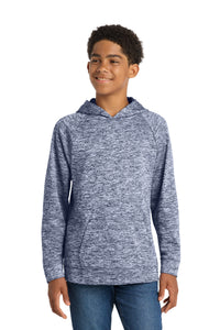 Sport-Tek Youth PosiCharge Electric Heather Fleece Hooded Pullover - True Navy Electric