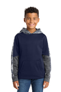 Sport-Tek Youth Sport-Wick Mineral Freeze Fleece Colorblock Hooded Pullover - True Navy/ Navy
