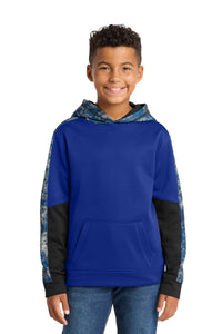 Sport-Tek Youth Sport-Wick Mineral Freeze Fleece Colorblock Hooded Pullover - True Royal/ True Royal