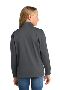 Sport-Tek Youth Sport-Wick Fleece Full-Zip Jacket - Dark Smoke Grey Back