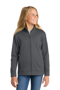 Sport-Tek Youth Sport-Wick Fleece Full-Zip Jacket - Dark Smoke Grey