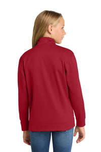 Sport-Tek Youth Sport-Wick Fleece Full-Zip Jacket - Deep Red Back