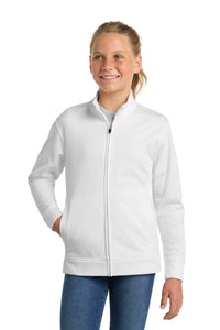 Sport-Tek Youth Sport-Wick Fleece Full-Zip Jacket - White