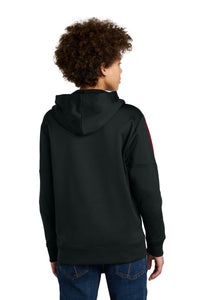 Sport-Tek Youth Sport-Wick Fleece United Pullover Hoodie YST255 - Black/ Deep Red Back