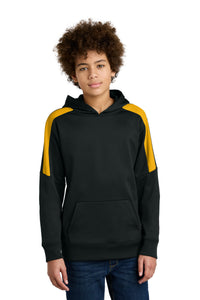 Sport-Tek Youth Sport-Wick Fleece United Pullover Hoodie YST255 - Black/ Gold