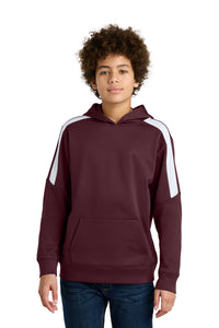 Sport-Tek Youth Sport-Wick Fleece United Pullover Hoodie YST255 - Maroon/ White