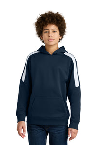 Sport-Tek Youth Sport-Wick Fleece United Pullover Hoodie YST255 - Navy/ White