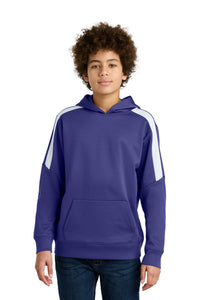 Sport-Tek Youth Sport-Wick Fleece United Pullover Hoodie YST255 - Purple/ White