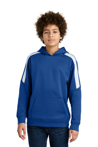 Sport-Tek Youth Sport-Wick Fleece United Pullover Hoodie YST255 - True Royal/ White