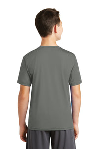 DISCONTINUED Sport-Tek Youth PosiCharge Tough Tee - Dark Smoke Grey Back