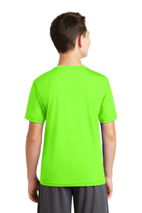 DISCONTINUED Sport-Tek Youth PosiCharge Tough Tee - Neon Green Back