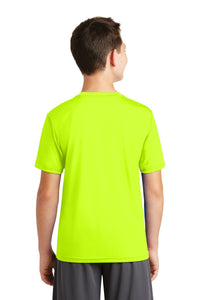DISCONTINUED Sport-Tek Youth PosiCharge Tough Tee - Neon Yellow Back