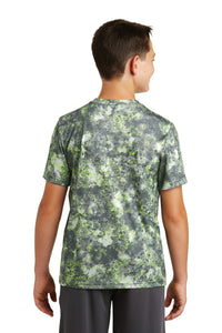 DISCONTINUED Sport-Tek Youth Mineral Freeze Tee - Lime Shock Back