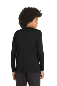 Sport-Tek Youth Long Sleeve PosiCharge Competitor Tee - Black Back