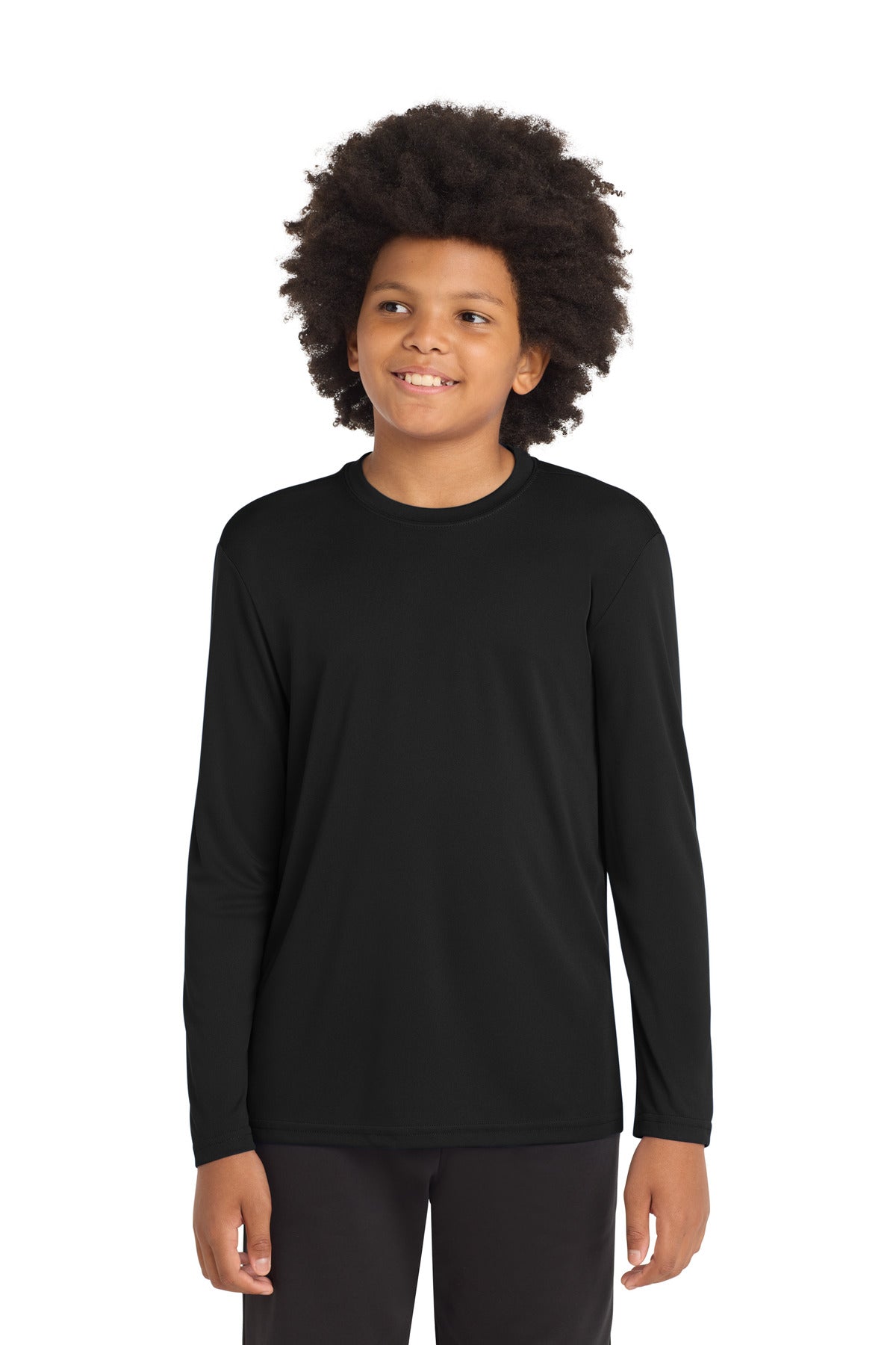 Sport-Tek Youth Long Sleeve PosiCharge Competitor Tee - Black