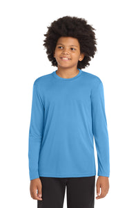 Sport-Tek Youth Long Sleeve PosiCharge Competitor Tee - Carolina Blue