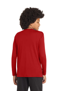 Sport-Tek Youth Long Sleeve PosiCharge Competitor Tee - Deep Red Back