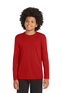 Sport-Tek Youth Long Sleeve PosiCharge Competitor Tee - Deep Red