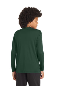 Sport-Tek Youth Long Sleeve PosiCharge Competitor Tee - Forest Green Back