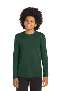 Sport-Tek Youth Long Sleeve PosiCharge Competitor Tee - Forest Green