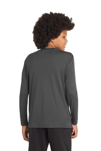 Sport-Tek Youth Long Sleeve PosiCharge Competitor Tee - Iron Grey Back