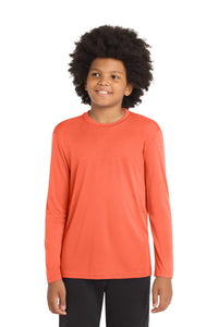 Sport-Tek Youth Long Sleeve PosiCharge Competitor Tee - Neon Orange