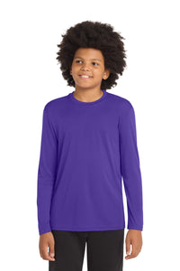 Sport-Tek Youth Long Sleeve PosiCharge Competitor Tee - Purple