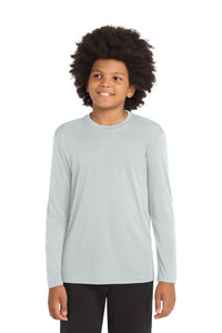 Sport-Tek Youth Long Sleeve PosiCharge Competitor Tee - Silver