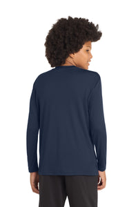 Sport-Tek Youth Long Sleeve PosiCharge Competitor Tee - True Navy Back