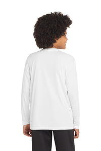 Sport-Tek Youth Long Sleeve PosiCharge Competitor Tee - White Back